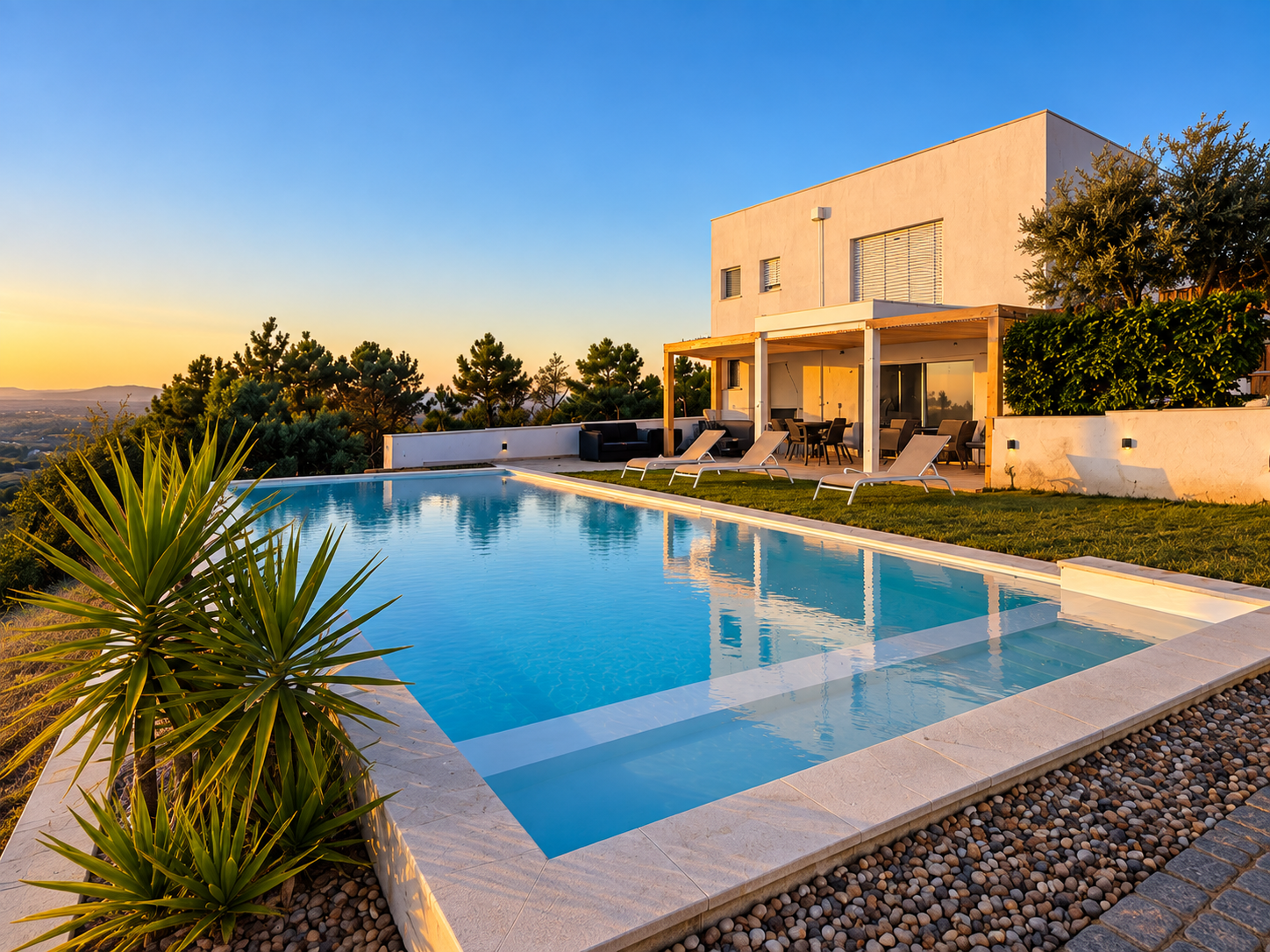 The house in golden light
