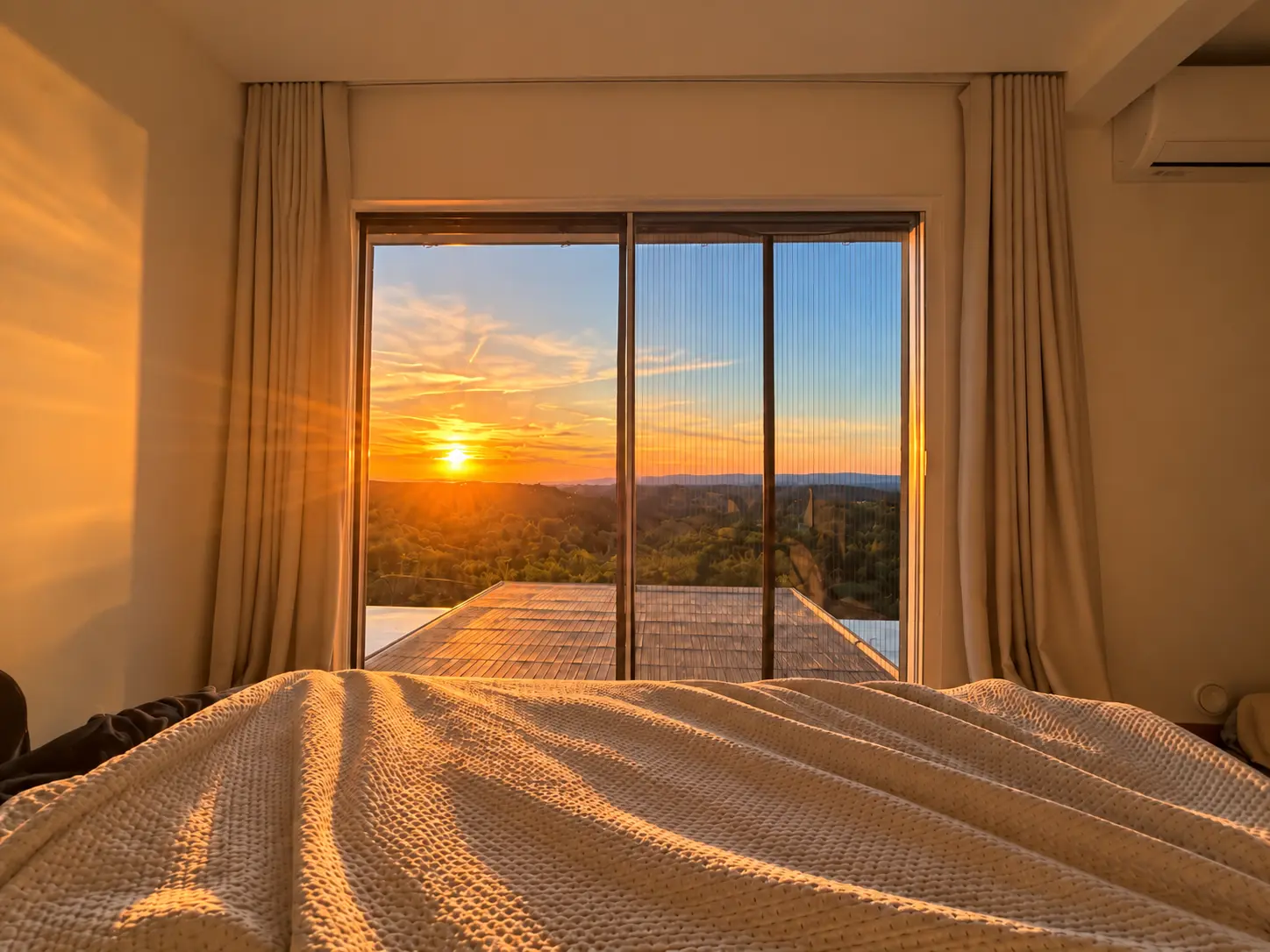 Sunset from the suite bed