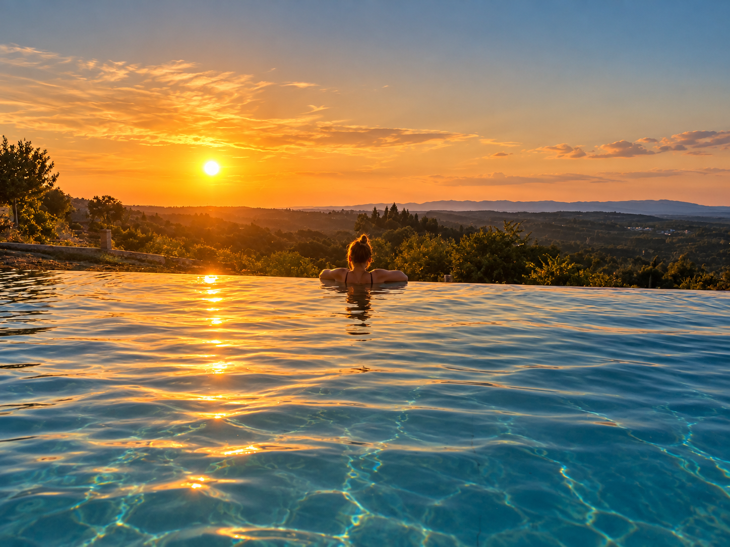 Sunset on the infinity edge